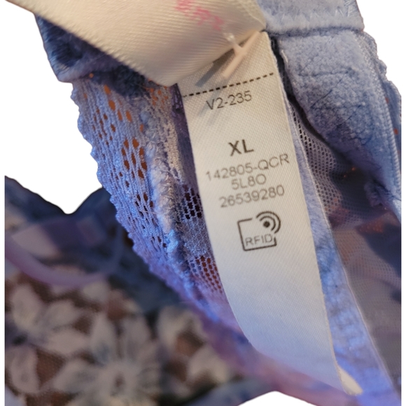 PINK Victoria's Secret Size XL Floral Lace Blue TieDie Push Up Bralette Bra 2022 - Picture 8 of 10